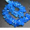 Natural Deep Blue Chalcedony Faceted Tear Drop Briolette Beads Strand You will get 4.5 Inches and Sizes from 9mm to 12mm approx.